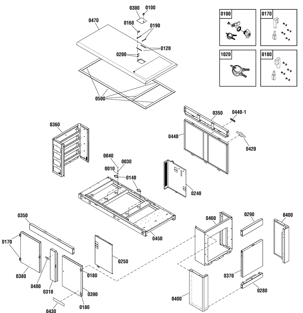Enclosure Group Diagram and Parts List for 076850-01  Briggs and Stratton Generator